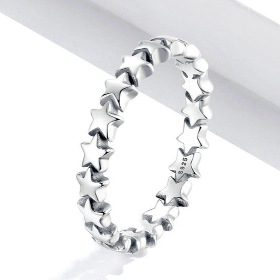 טבעת כסף כוכבים אלה