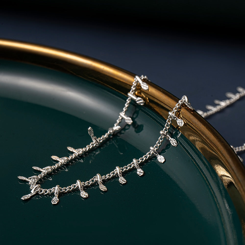 שרשרת נוצות כסף אנה