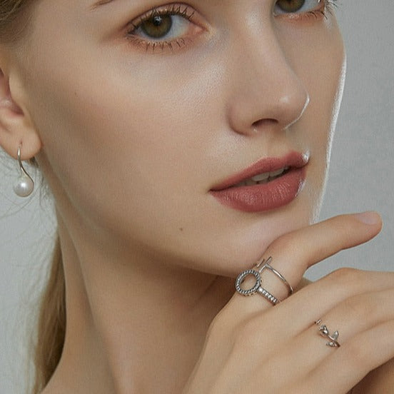 טבעת עיגול כסף לני