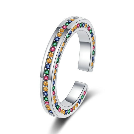 טבעת אבנים צבעוניות פרי