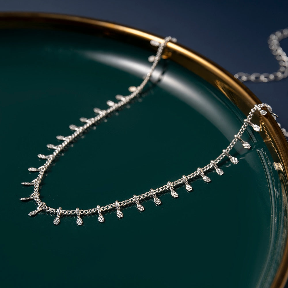 שרשרת נוצות כסף אנה