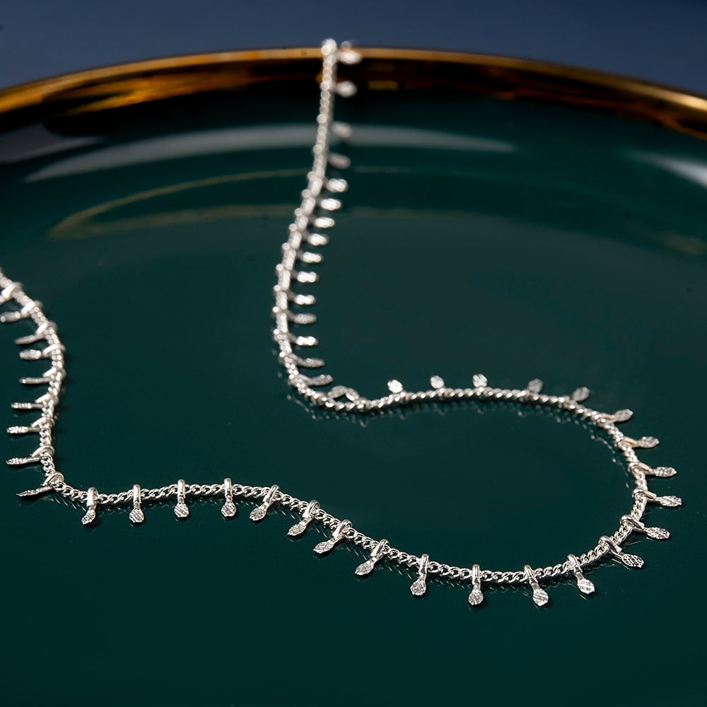 שרשרת נוצות כסף אנה