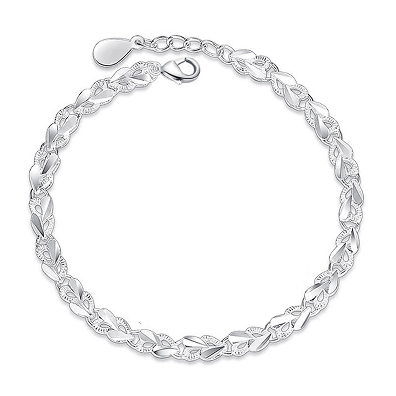 צמיד לבבות כסף מיתר