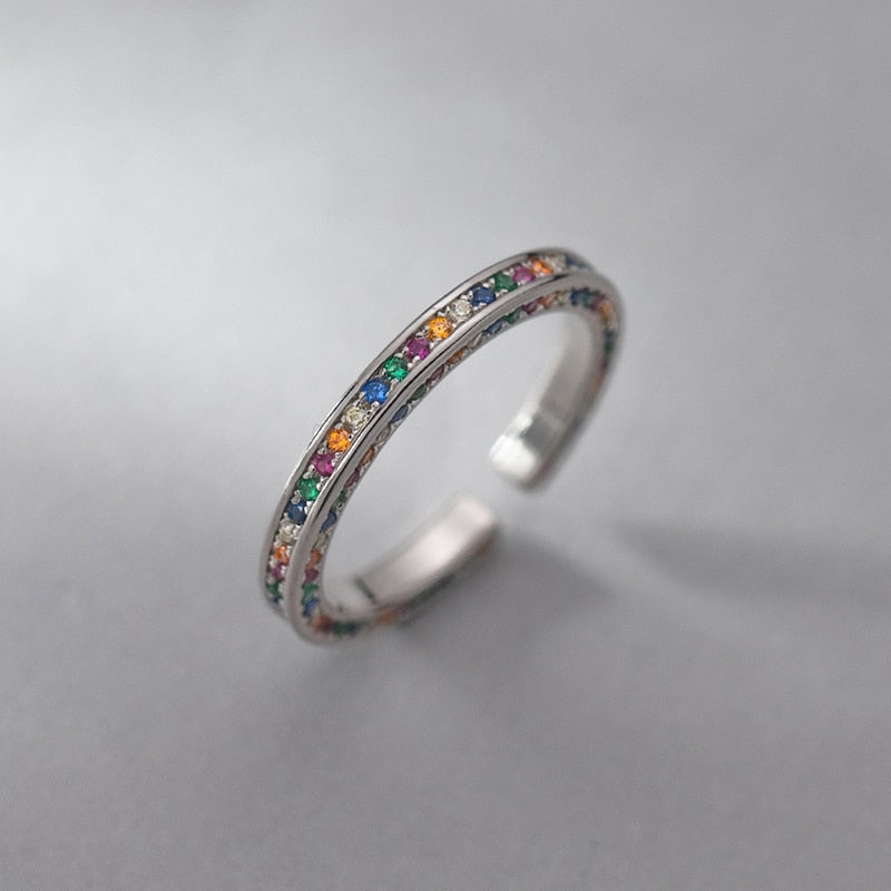 טבעת אבנים צבעוניות פרי