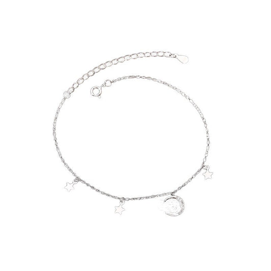 צמיד קרסול ירח וכוכבים ריי