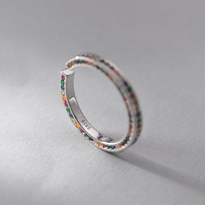 טבעת אבנים צבעוניות פרי