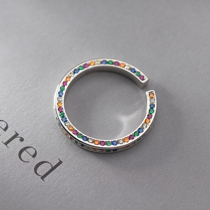 טבעת אבנים צבעוניות פרי