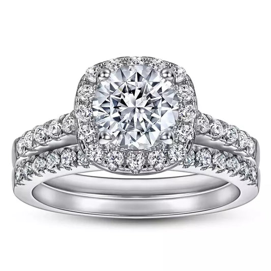 טבעת קלאסיק מנצנצת כסף