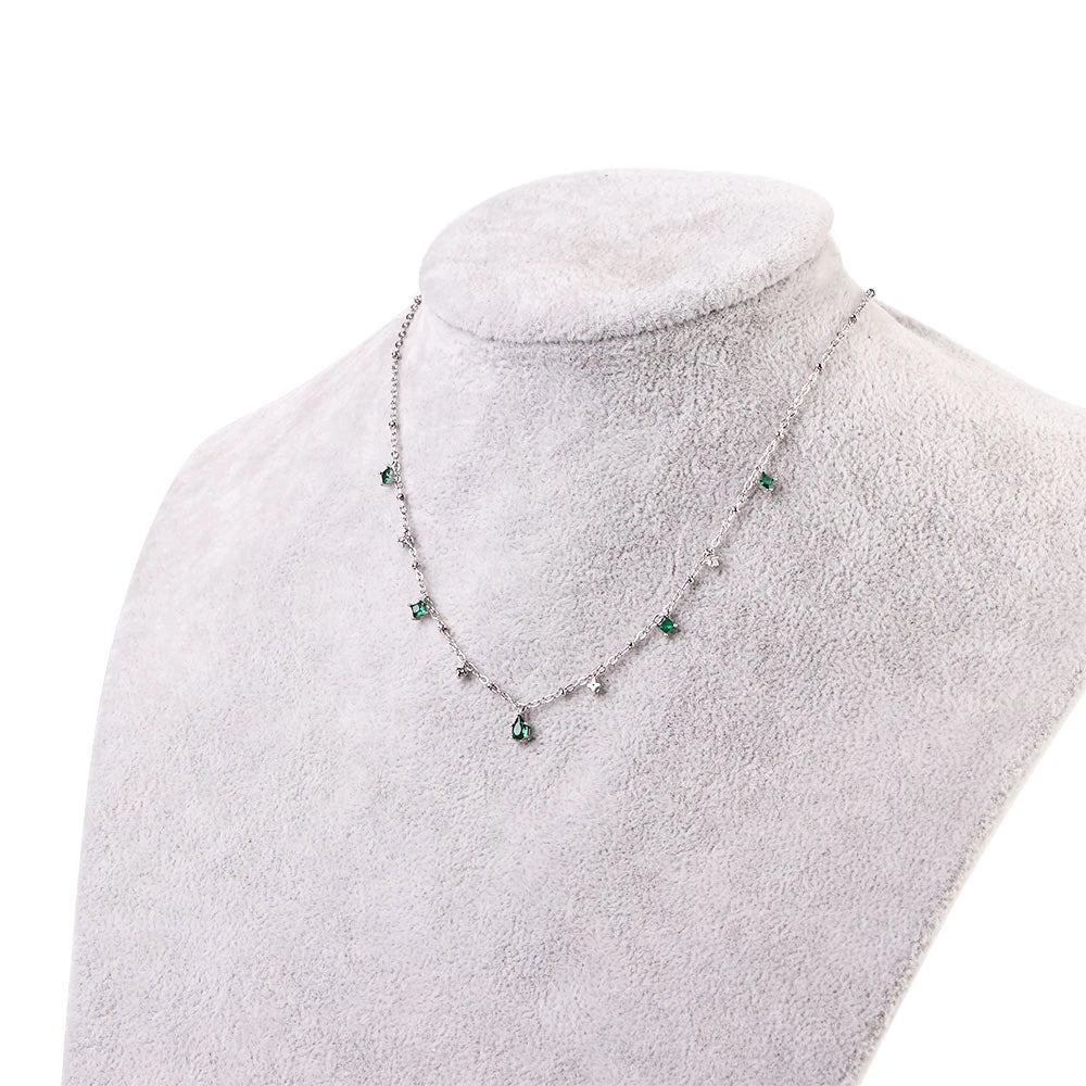 שרשרת זירקונים ירוקים כליל